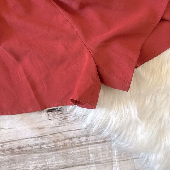 Women Casual Short Sleeves Self-Tie Belted Short Romper Jumpsuits Size Large - Picture 4 of 6